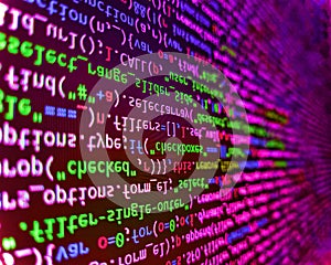 Binary computer code background, abstract. Concept of security, programming and hacking, deep decryption and encryption. Abstract
