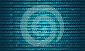 Binary computer code background Digital data and secure data form the hacker concept. Pattern matrix cybercrime background green