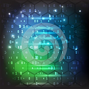 Binary Computer Code Background. Gradient 01 Numbers Pattern. Data and Technology Texture.