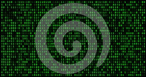 Binary computer code green background. Coding, programming language, encryption, hacker concept.