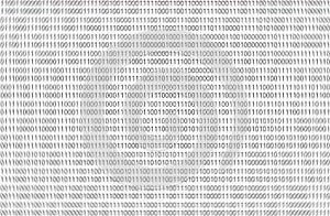 Binary computer code number 01 blur For programming on the network of digital technology on modern hardware and software