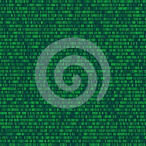Binary computer code repeating vector background illustration. C