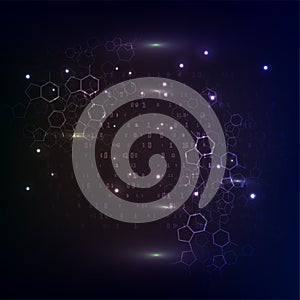 Binary computer code repeating vector background illustration. Continuous pattern left, right, up and down