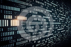 Binary computer matrix code data stream abstract background