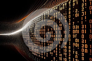 Binary computer matrix code data stream abstract background