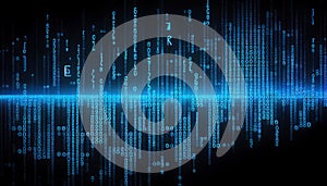 Binary computer matrix code data stream abstract background