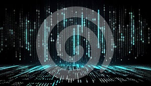 Binary computer matrix code data stream abstract background