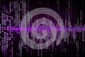 Binary computer matrix code data stream abstract background