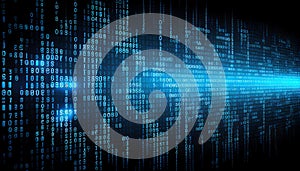 Binary computer matrix code data stream abstract background