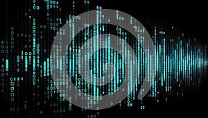 Binary computer matrix code data stream abstract background