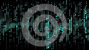 Binary computer matrix code data stream abstract background