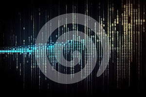 Binary computer matrix code data stream abstract background