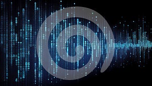 Binary computer matrix code data stream background