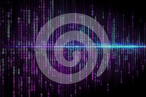 Binary computer matrix code data stream background