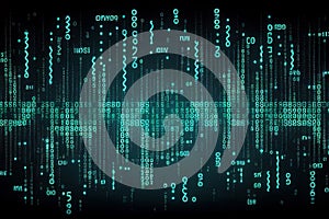 Binary computer matrix code data stream background