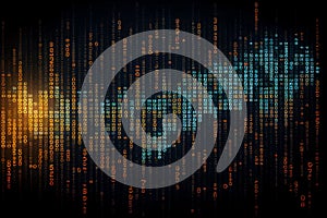 Binary computer matrix code data stream background