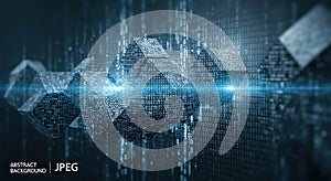 digital data flow abstract technology concept