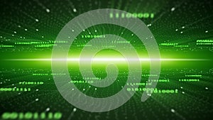 Binary cyberspace abstract green background