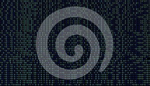 01 or binary data on the computer screen isolated on black