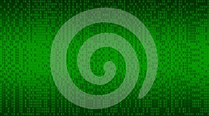 01 or binary data on the computer screen isolated on green
