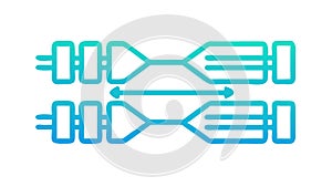 Binary Data Exchange Icon: Digital Communication, vector design Generative AI
