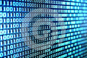Binary data on LCD screen seamless pattern, digital code