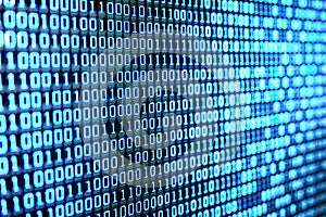 Binary data on LCD screen seamless pattern, digital code