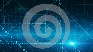 Binary Data Stream Background. Transfer Of Information, Cloud Computing