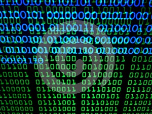 Binary data stream concept, numbers, information - abs