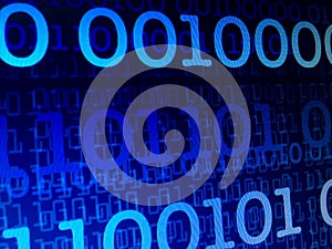 Binary data stream concept, numbers, information - abs