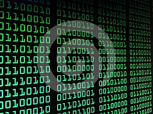 Binary data stream concept, numbers, information - abs