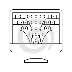 Binary data visualization on a computer monitor