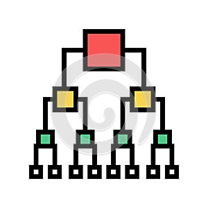 binary decision diagram color icon vector illustration
