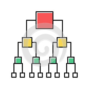 binary decision diagram color icon vector illustration