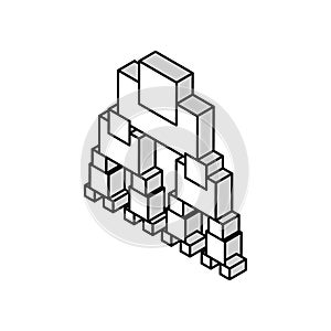 binary decision diagram isometric icon vector illustration