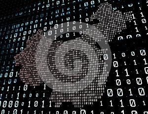 Binary digital array, big data transmission and map of China, programming and intelligent network