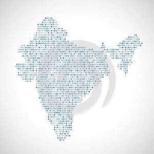 Binary digital map of India
