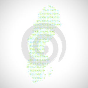 Binary digital map of Sweden