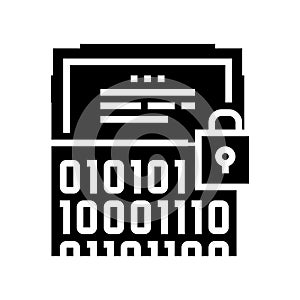 binary encryption glyph icon vector illustration sign