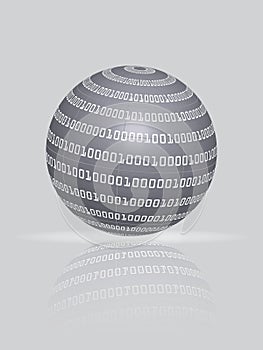 Binary globe with reflection