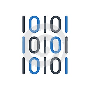 Binary vector glyph colour icon