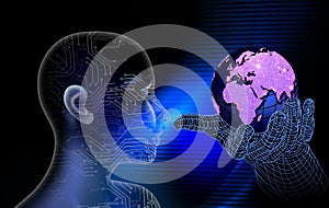 Industrial global business mind background. integration. binary technology banner background