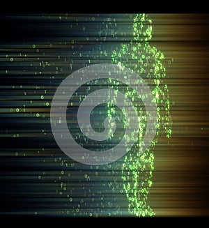 Binary man made of zeros and ones in computing concept