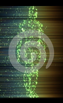 Binary man made of zeros and ones in computing concept