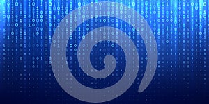 Binary matrix 1 0 bits blue abstract background