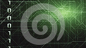 Binary Matrix Code Background. Concept Of Coding