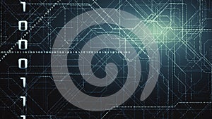 Binary Matrix Code Background. Concept Of Coding