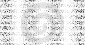 Binary matrix code. Computer data stream, digital security codes and gray coding information abstract vector background