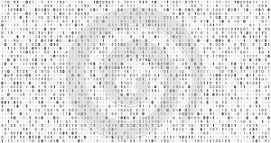 Binary matrix code. Computer data stream, digital security codes and gray coding information abstract vector background