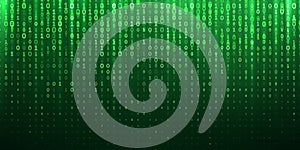 Binary matrix code green abstract background